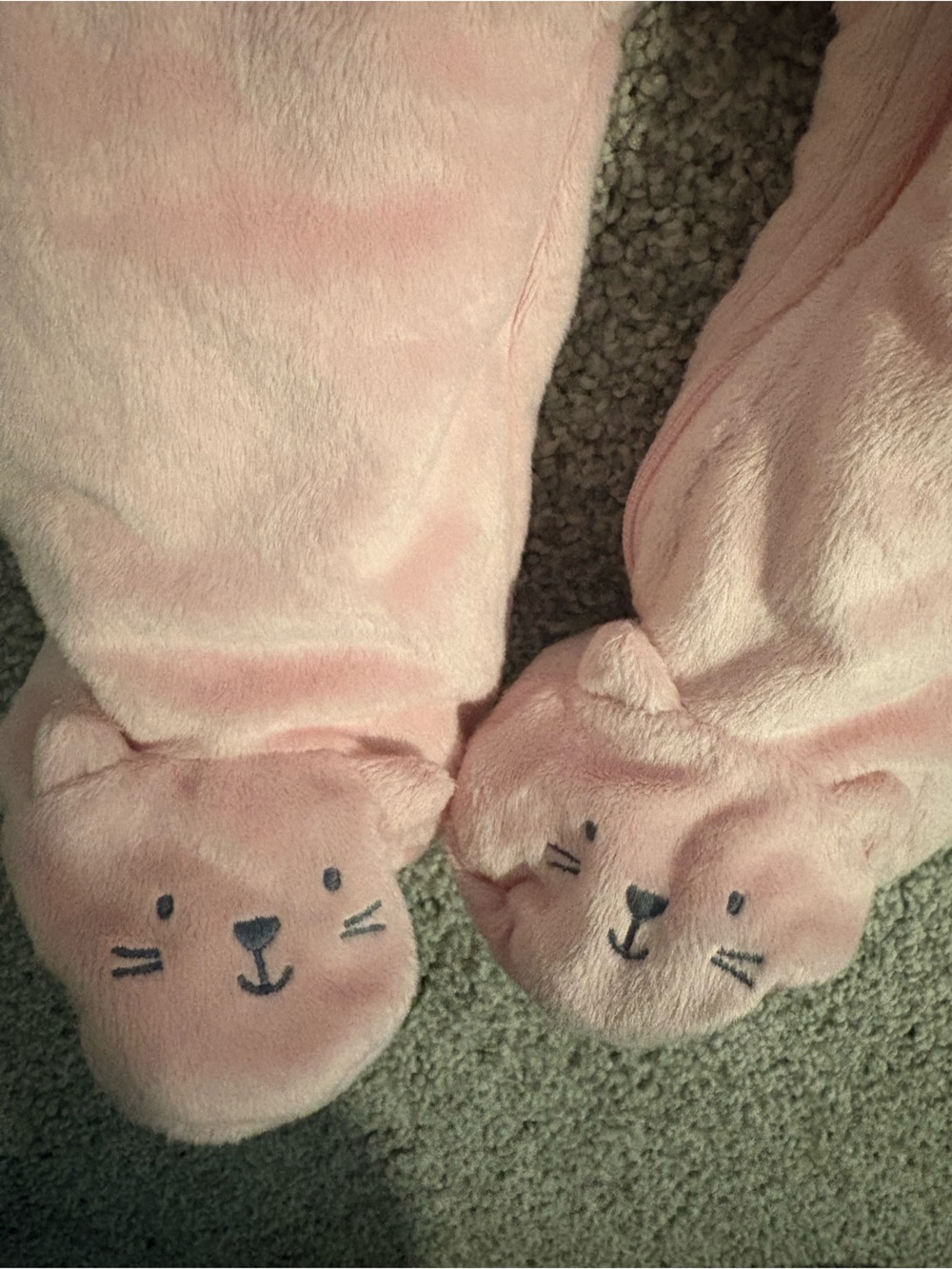 Carter's Soft Pink Plush Hooded Footed One-Piece - Picture 6 of 7